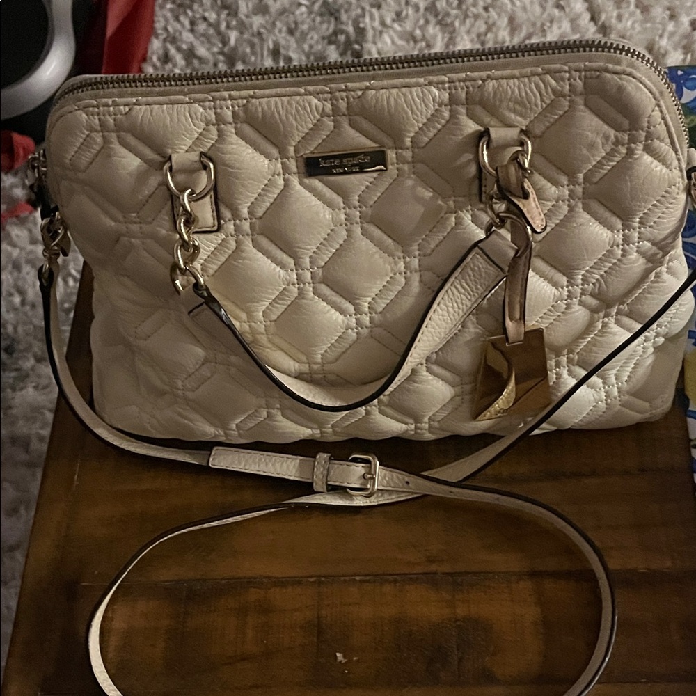 Kate Spade Ivory Quilted Satchel